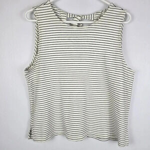 J. Crew factory white and navy striped sleeveless 100% cotton sleeveless top